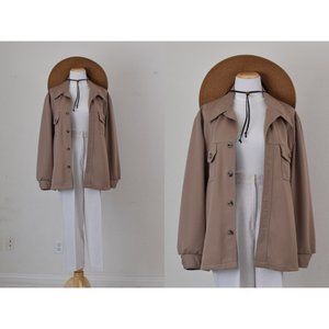 Vintage 70s Brown Polyester‎ Disco Jacket size 46